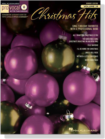 Christmas Hits‧Women's Edition【CD+樂譜】Hal Leonard Pro Vocal‧Songbook & CD , Volume 39