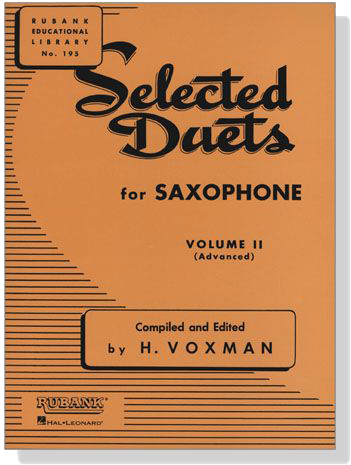 Selected【Duets】for Saxophone , Volume Ⅱ(Advanced)
