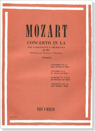 Mozart【Concerto In La , K. 622】per Clarinetto E Orchestra