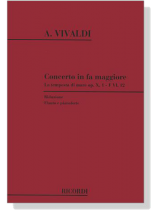 A. Vivaldi【Concerto in fa maggiore , La tempesta di mare Op.X, 1-F VI,12 , RV 433】Riduzione Flauto e Pianoforte A. Vivaldi【Concerto in fa maggiore , La tempesta di mare Op.X, 1-F VI,12 , RV 433】Riduzione Flauto e Pianoforte