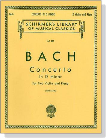 J.S. Bach【Concerto in D minor】for Two Violins and Piano , BWV 1043