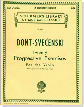Dont - Svecenski【 20 Progressive Exercises】 for the Viola