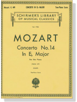 Mozart【Concerto No.14 in E♭ major K. 449】for the Piano , Two-Piano Score Mozart【Concerto No.14 in E♭ major K. 449】for the Piano , Two-Piano Score