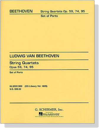 Ludwig Van Beethoven【String Quartets】Opus 59 , 74 , 95  Set of Parts