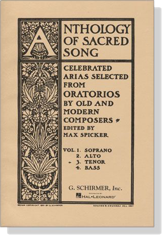 Arias Selected from Oratorios , Vol. 3. －Tenor , Anthology of Sacred Song