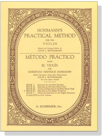 Hohmann's【Practical Method】for the Violin , Book 4