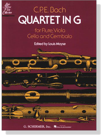 C. P. E. Bach【Quartet in G】for Flute, Viola, Cello and Cembalo