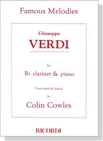 Giuseppe Verdi【Famous Melodies】for B♭ Clarinet and Piano