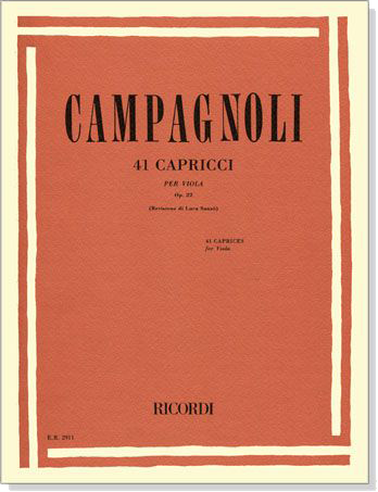 Campagnoli 【41 Caprices, Op. 22 】 for Viola