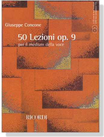 Giuseppe Concone【CD+樂譜】50 Lezioni Op. 9 , per il medium della voce