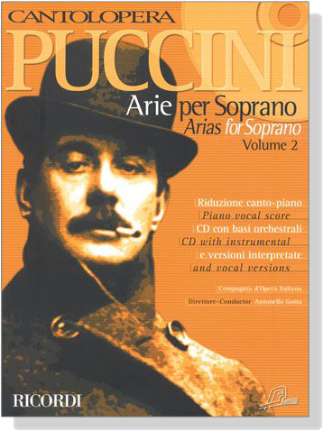 Cantolopera : Puccini【CD+樂譜】Arie per Soprano , Volume 2 Cantolopera : Puccini【CD+樂譜】Arie per Soprano , Volume 2