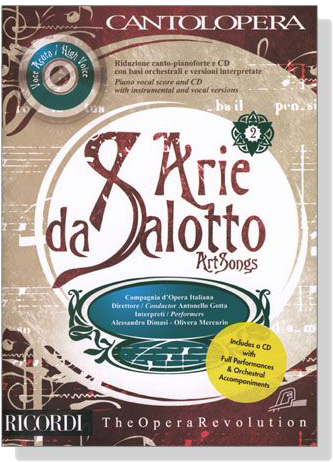 Cantolopera : Arie da Salotto / Art Songs【CD+樂譜】Voce Acuta／High Voice , Vol. 2