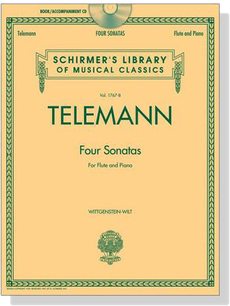 Telemann Four Sonatas【CD+樂譜】for Flute and Piano