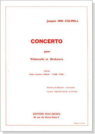 Joaquin Nin-Culmell【Concerto】pour Violoncelle et Orchestre