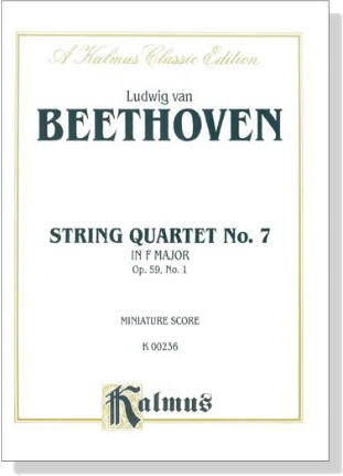 Beethoven【String Quartet No.7 in F Major Op.59, No.1】Miniature Score