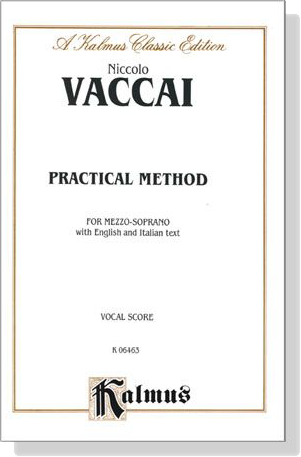 Vaccai【Practical Method】for Mezzo-Soprano