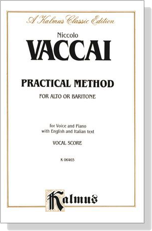 Vaccai【Practical Method】for Alto or Baritone
