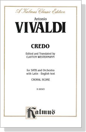 Vivaldi【Credo】for SATB and Orchestra with Latin-English text , Choral Score