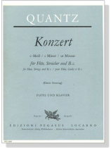 Quantz【Konzert c-Moll】für Flöte, Streicher und B.c. Flöte und Klavier