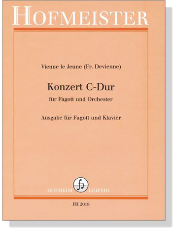 Vienne le Jeune (Fr. Devienne)【Konzert C-Dur】für Fagott und Orchester , Ausgabe für Fagott und Klavier