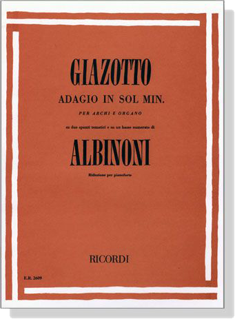 Tomaso Giovanni Albinoni【Adagio in Sol Min.】Piano Solo