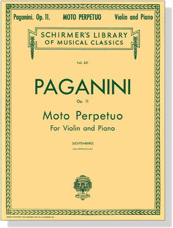 Paganini【Moto Perpetuo Op.11】for Violin and Piano