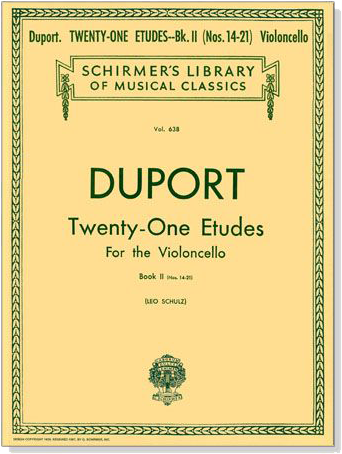 Duport【21 Etudes】for the Violoncello, Book 2