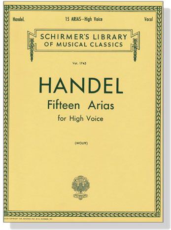 Handel【Fifteen Arias】for High Voice