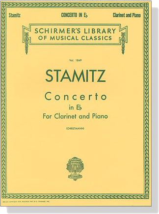 Karl Stamitz【Concerto in E♭】for Clarinet and Piano