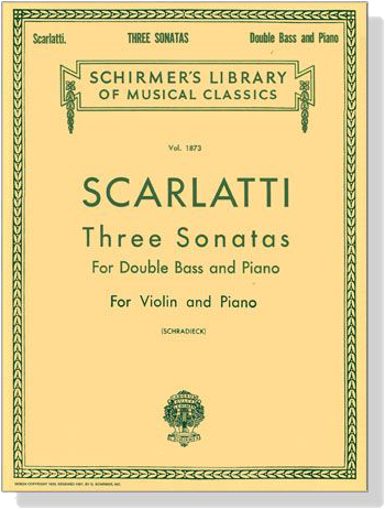 A. Scarlatti【Three Sonatas】for Double Bass and Piano