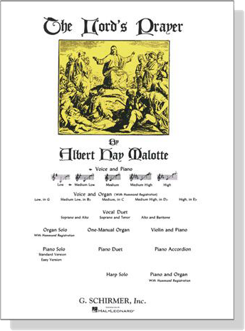 The Lord's Prayer by【Albert Hay Malotte】Voice and Piano , Medium Low