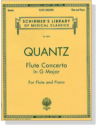 Quantz【Flute Concerto In G Major】for Flute and Piano