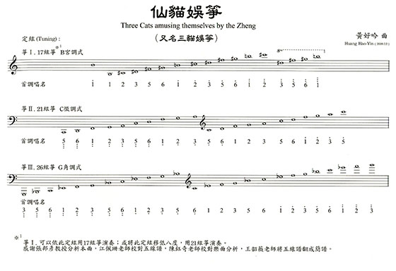 東河箏譜:《三貓娛箏》箏三重奏 東河箏譜:《三貓娛箏》箏三重奏