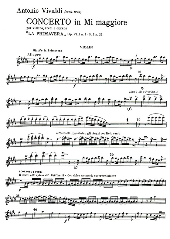 韋發第 四季協奏曲-作品8【春 ‧ 夏】小提琴獨奏+鋼琴伴奏譜