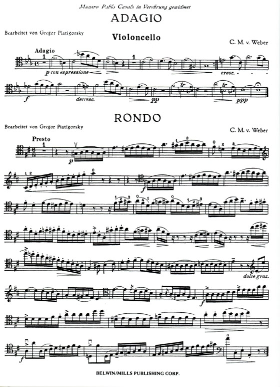 Carl Maria von Weber【Adagio and Rondo】for Cello and Piano