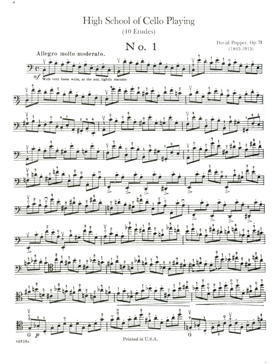 Popper【High School of Cello Playing】40 Etudes Op.73
