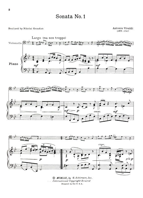 Vivaldi 【Six Sonatas】For Double Bass and Piano