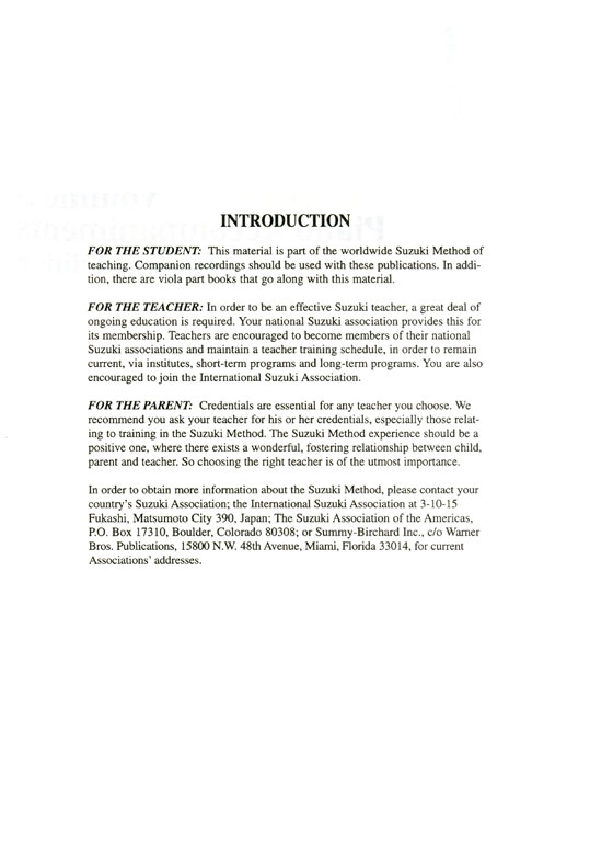 Suzuki Viola School Volume【3】Piano Accompaniments Suzuki Viola School Volume【3】Piano Accompaniments