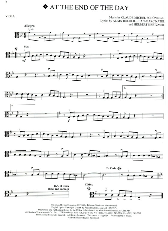 Les Miserables【CD+樂譜】for Viola Les Miserables【CD+樂譜】for Viola