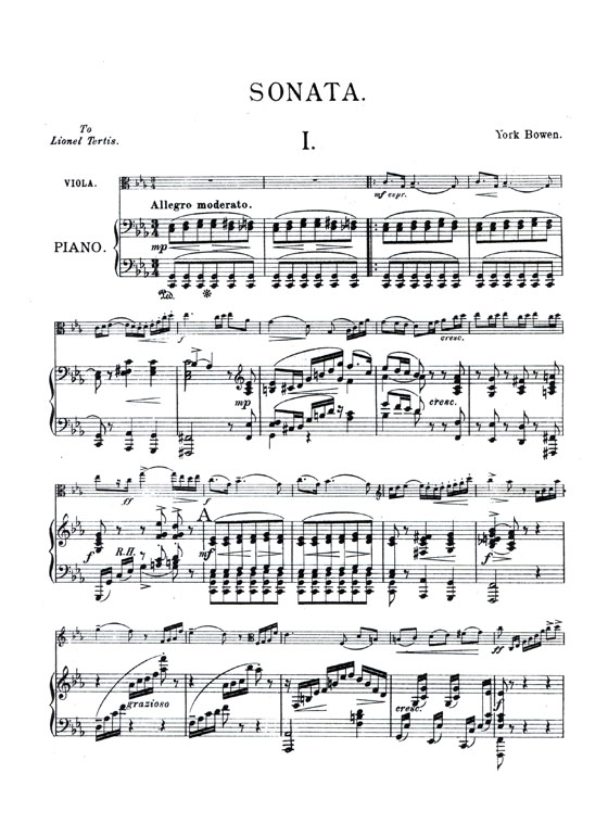 York Bowen【Sonata No.1 In C Minor for】 Viola and Piano