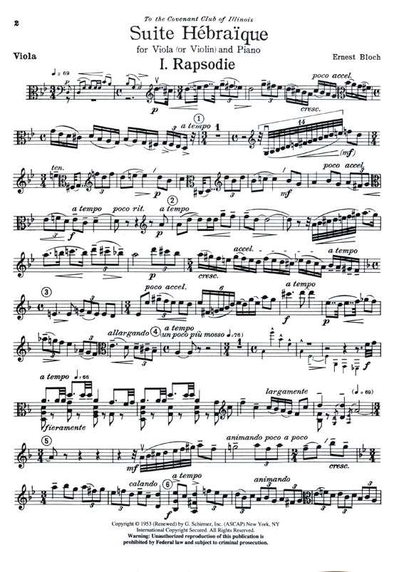Ernest Bloch 【Suite Hebraique】 for Viola(or Violin) and Piano