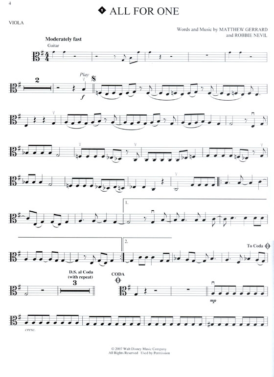 High School Musical 2【CD+樂譜】for Viola