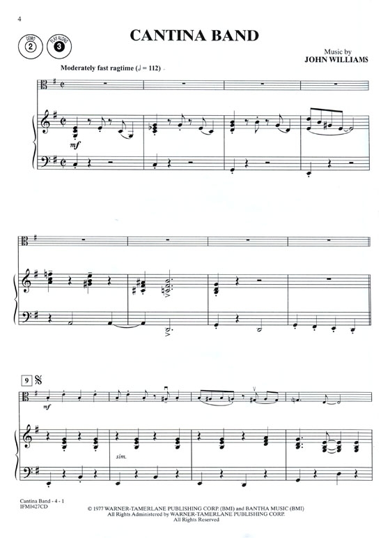 The Very Best of John Williams【CD+樂譜】Viola/Piano Accompaniment , Level 2-3