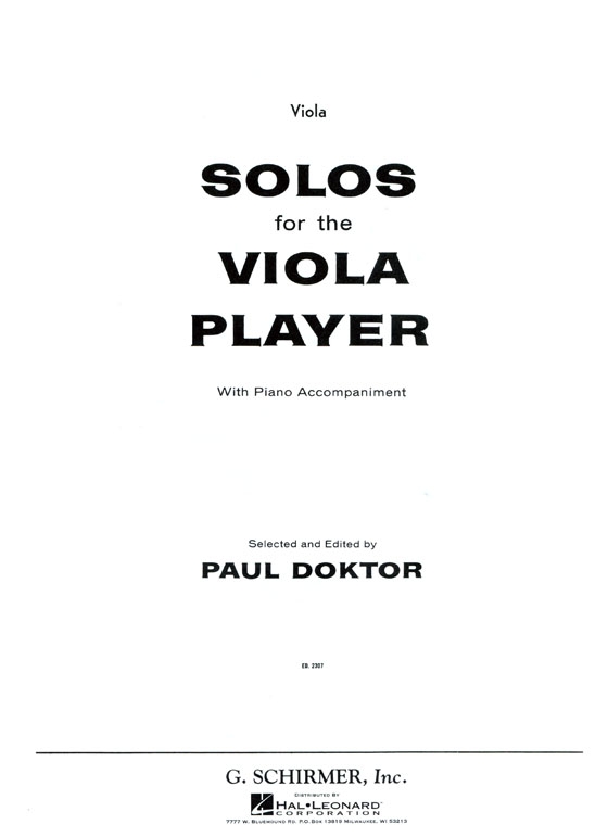 Solos for the Viola Player with【Piano Accompaniment】