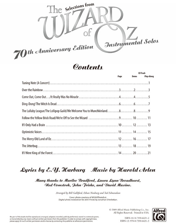 The Wizard of Oz Instrumental Solos for Viola【CD+樂譜】70th Anniversary Edition , Level 2-3