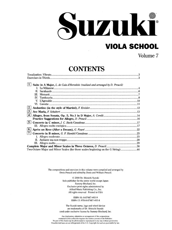 Suzuki Viola School Volume【7】Viola Part
