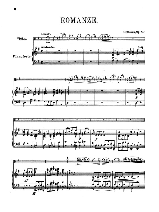 Beethoven【Two Romances Op. 40 and Op. 50 】for Viola and Piano