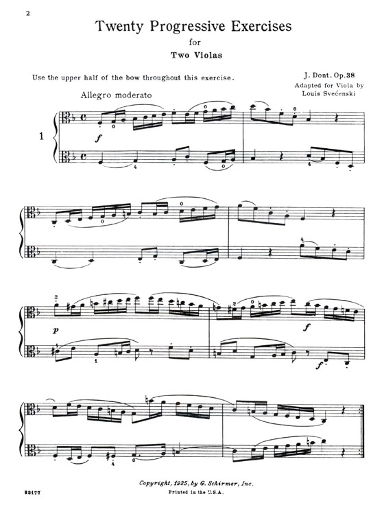 Dont - Svecenski【 20 Progressive Exercises】 for the Viola