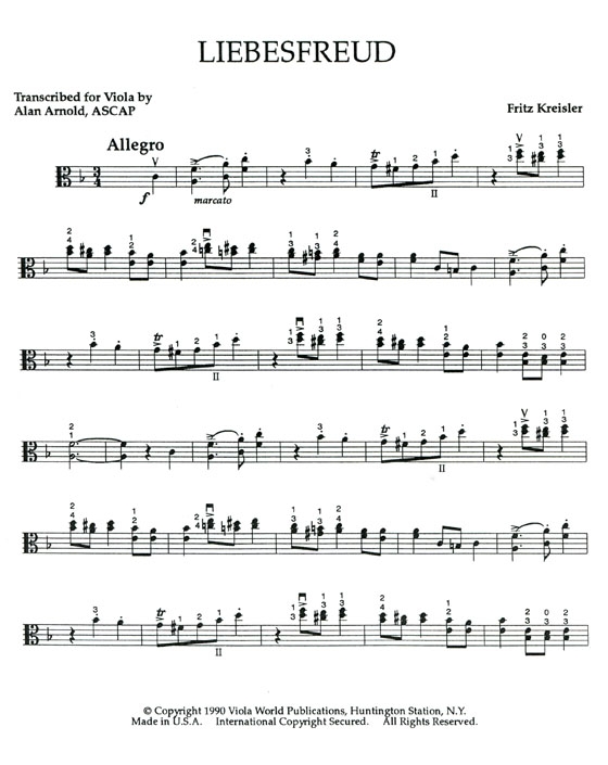 Kreisler【Liebesfreud】 for Viola Kreisler【Liebesfreud】 for Viola