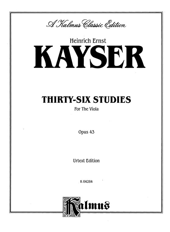 Kayser【Thirty-Six Studies】for the Viola Opus 43